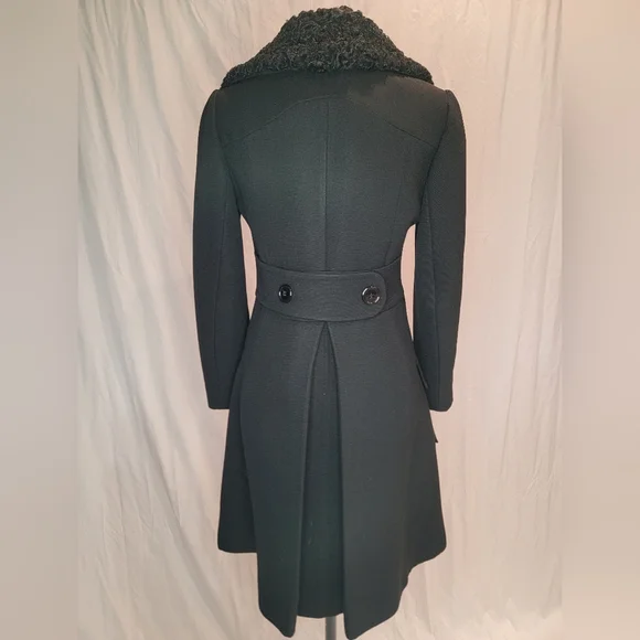 Vintage Union Made Penny Lane Princess Coat black wool and Astrakhan Collar - Picture 2 of 13